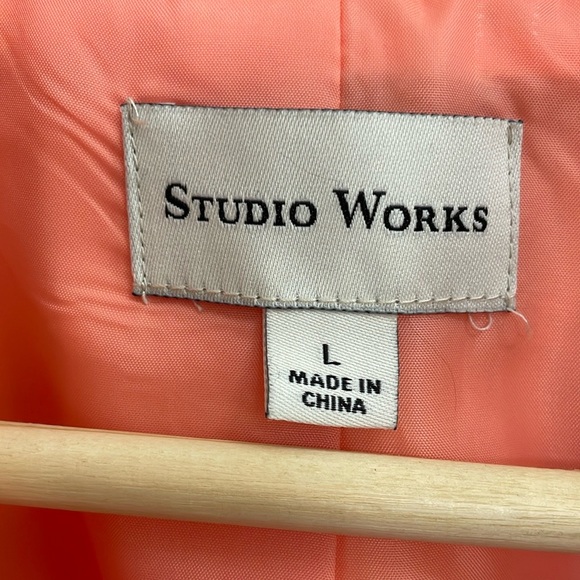 🧡STUDIO WORKS peach linen jacket.  L - Picture 5 of 7